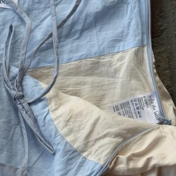 Sofie the Label Bubble Top Scalloped Neckline Blue Cream Tank Size S - Picture 7 of 7